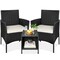Best Choice Products 3-Piece Outdoor Wicker Conversation Patio Bistro Set, w/ 2 Chairs, Table
